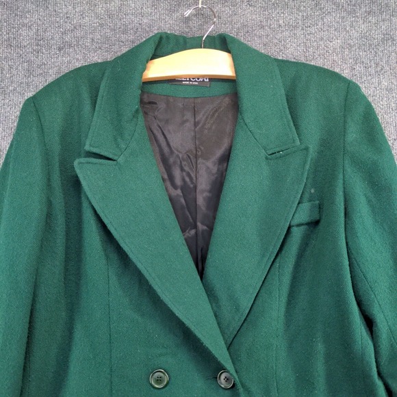 Billycoat Women's Blazer Jacket Green Actual 44x30.5 Wool Blend Double Breasted - Picture 6 of 12